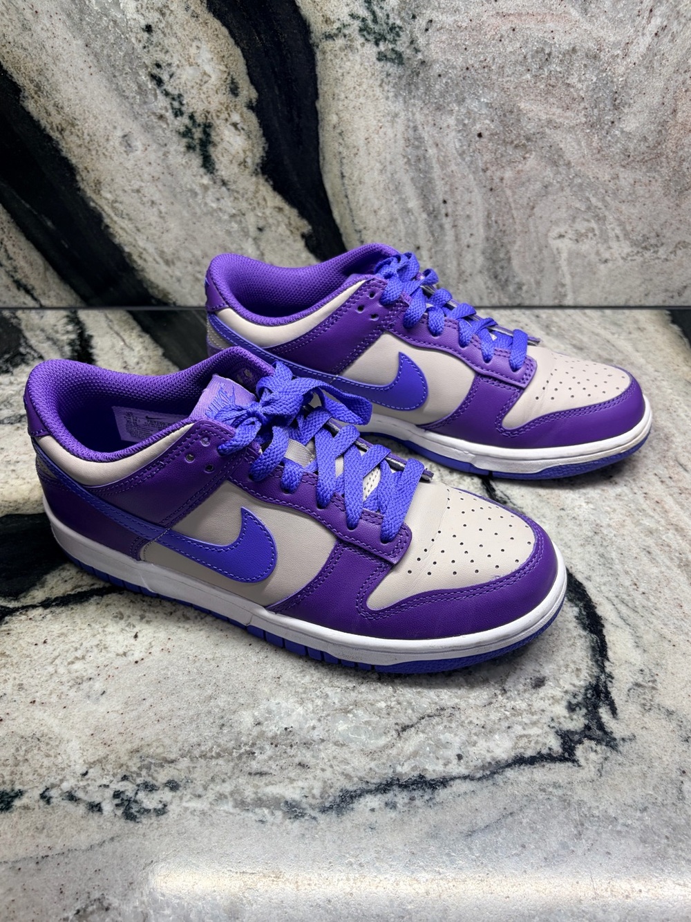 Nike Dunk Low Retro GS White Purple Sneakers Youth 6Y Women’s 7.5